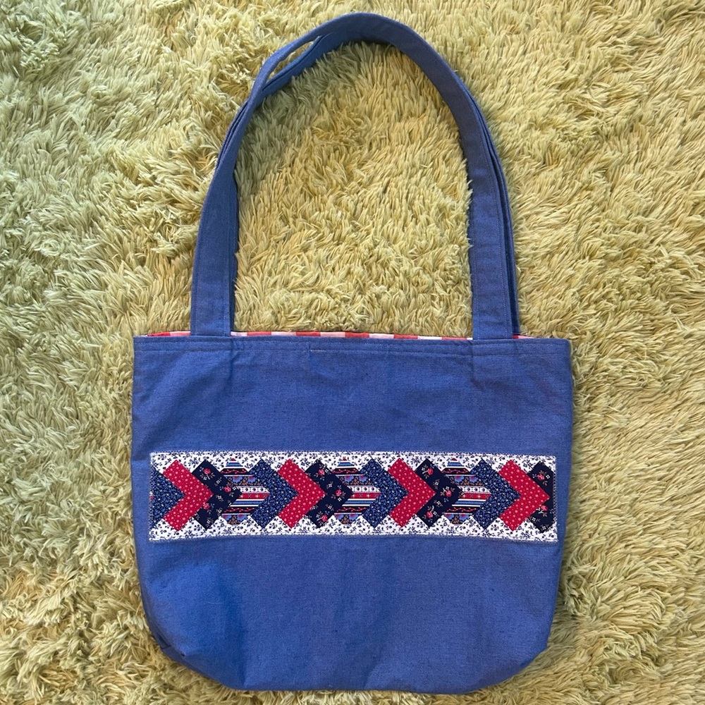 Upcycled Farmhouse Patchwork Tote Bag - image 4